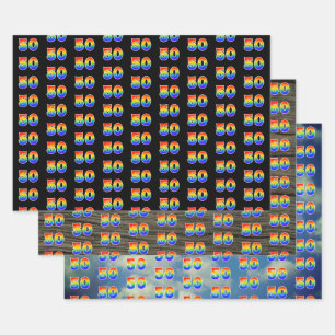 Fun, Colourful, Rainbow Spectrum Pattern 50 Event  Wrapping Paper Sheet