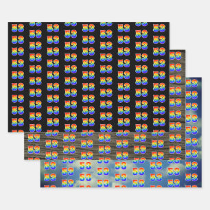 Fun, Colourful, Rainbow Spectrum Pattern 53 Event  Wrapping Paper Sheet