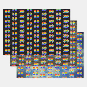Fun, Colourful, Rainbow Spectrum Pattern 59 Event Wrapping Paper Sheet
