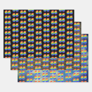 Fun, Colourful, Rainbow Spectrum Pattern 66 Event  Wrapping Paper Sheet