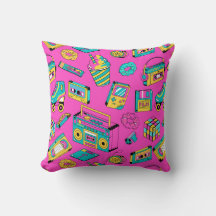 Fun Colourful Retro 80s 90s Tech Bright Neon Pink