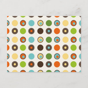 Fun Colourful Retro Boho Abstract Pattern Postcard