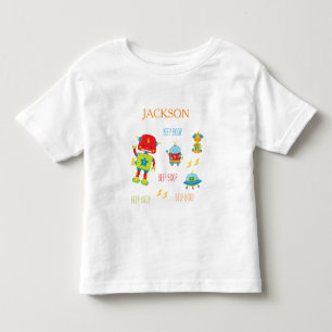 Fun Colourful Robot Beep Boop Boy Toddler T-shirt