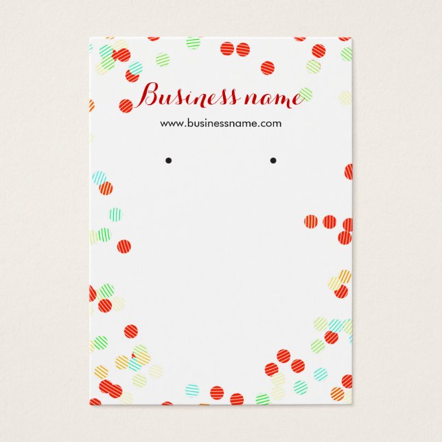 Fun Colourful Sprinkles Background Earring Cards (Front)