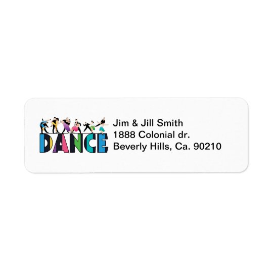 Fun & Colourful Striped Dancers Dance Return Address Label