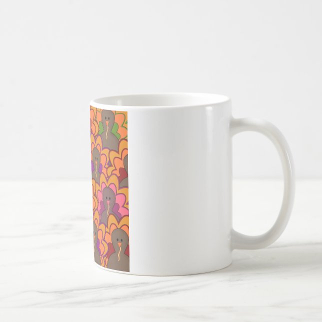 Fun Colourful Thanksgiving Turkeys Coffee Mug (Right)