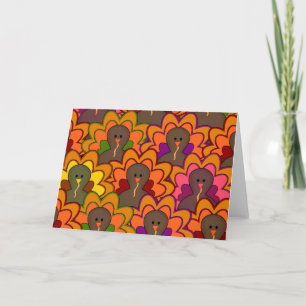 Fun Colourful Thanksgiving Turkeys Holiday Card
