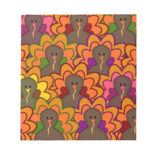 Fun Colourful Thanksgiving Turkeys Notepad