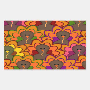 Fun Colourful Thanksgiving Turkeys Sticker
