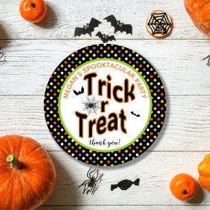 Fun Colourful Trick Or Treat Halloween Party Favou Classic Round Sticker
