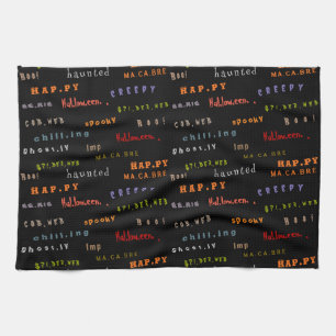 Fun & Colourful Typography Spirit Halloween Kitchen Towel