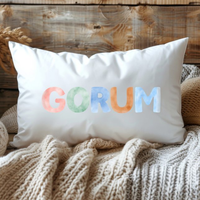 Fun Colourful Watercolor Gorum Louisiana State Lumbar Pillow (Creator Uploaded)
