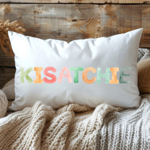 Fun Colourful Watercolor Kisatchie Louisiana Lumbar Pillow