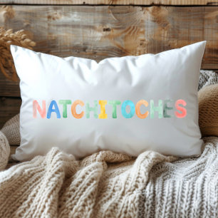 Fun Colourful Watercolor Natchitoches Louisiana Lumbar Pillow