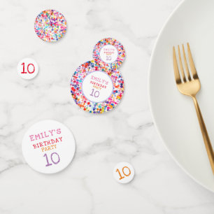 Fun Colourful Watercolor Paint Blots Kids Birthday Confetti