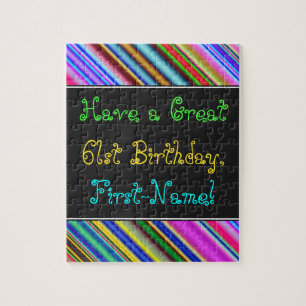 Fun, Colourful, Whimsical 61st Birthday Puzzle