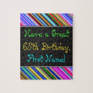 Fun, Colourful, Whimsical 65th Birthday Puzzle