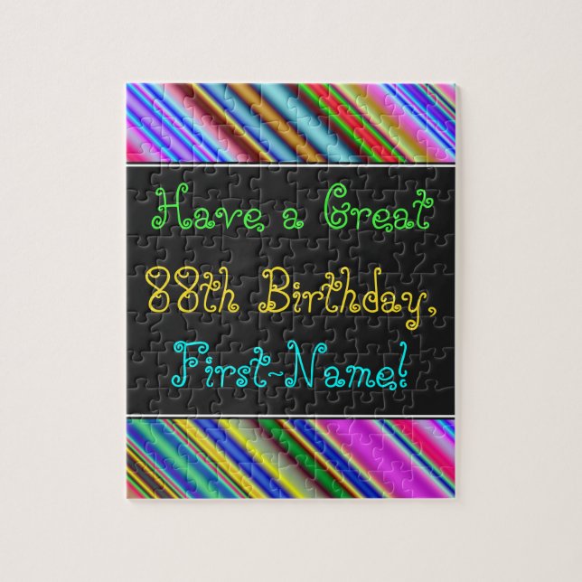 Fun, Colourful, Whimsical 88th Birthday Puzzle (Vertical)