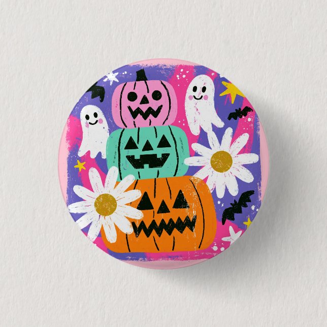 Fun Colours Halloween Gift 1 Inch Round Button (Front)