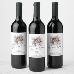 Fun Come For Booze Photo Save The Date Wine Label