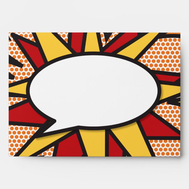 Fun Comic Book Speech Bubble Modern Envelope (Front)