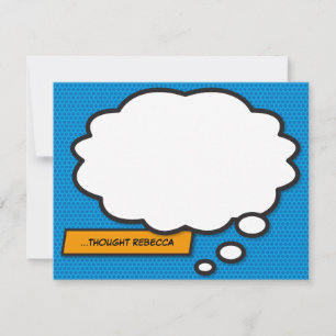 Fun Comic Book Think Bubble Personalized Card