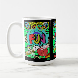 Fun Comic Illustration of Togetherness Coffee Mug