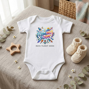 Fun Coming Soon Birth, Pregnancy Announcement Gift Baby Bodysuit