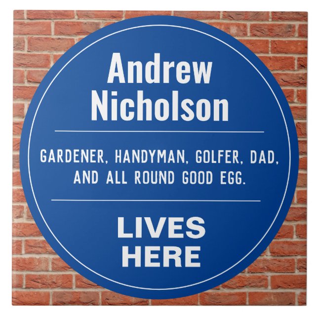 Fun Commemorative Style Wall Plaque Tile (Front)