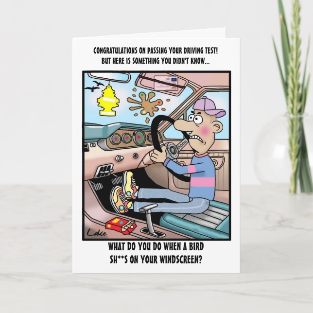 Fun congratulations card for passing driving test (Front)
