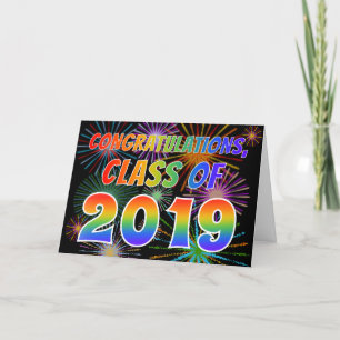 Fun "CONGRATULATIONS, CLASS OF 2019" (Fireworks) Card