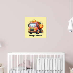 Fun construction lovers nursery poster