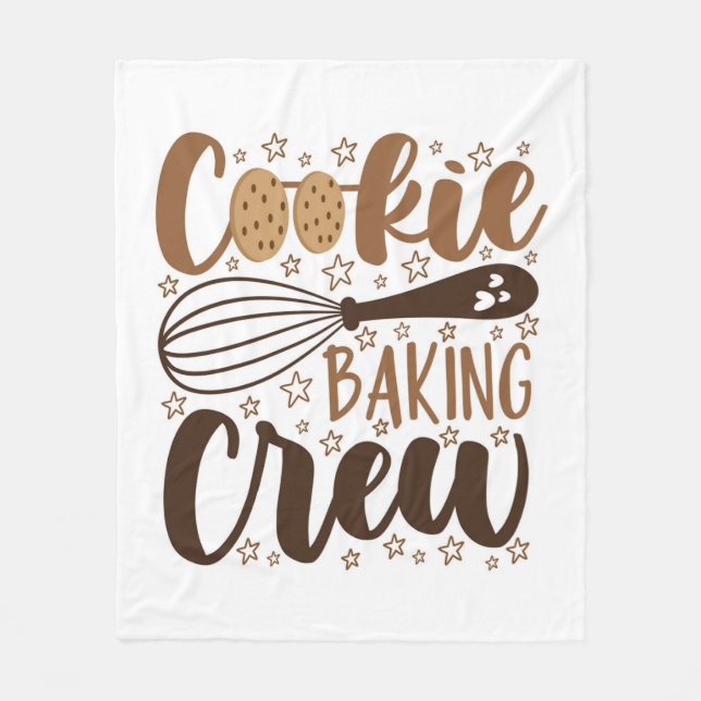 Fun Cookie Baking Crew Design Fleece Blanket (Front)