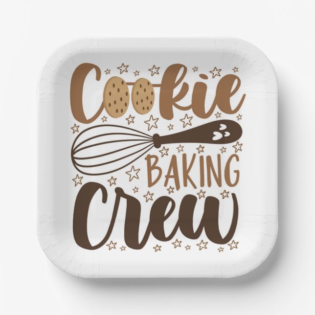 Fun Cookie Baking Crew Design Paper Plate (Front)