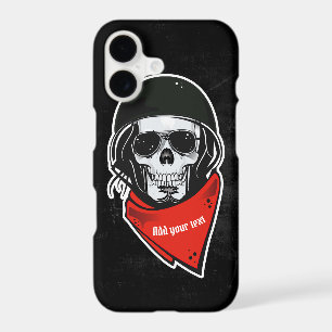 Fun cool biker skull wearing helmet, sunglasses,