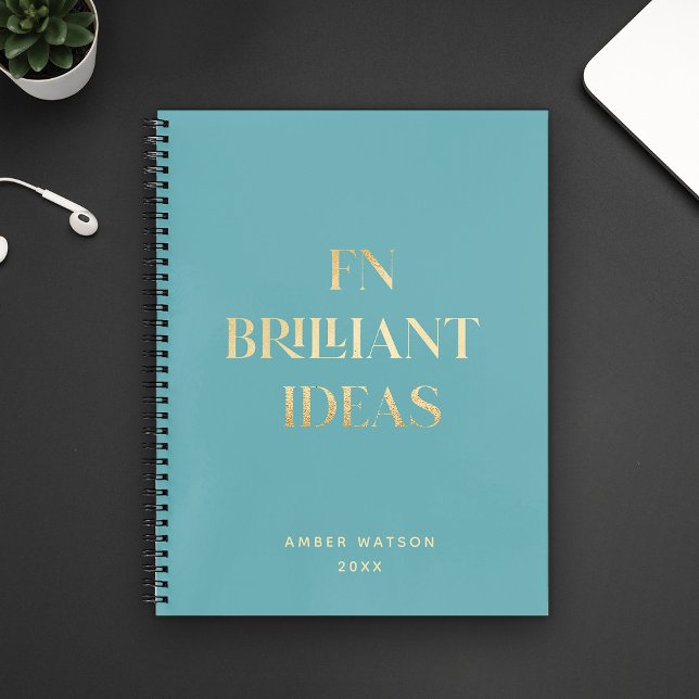 Fun Cool Chic Custom Name Brilliant Ideas Planner  Notebook (Creator Uploaded)