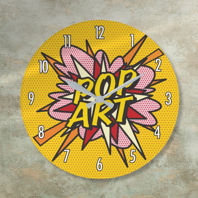 Fun Cool Comic Trendy Book Pop Art Large Clock (Fun Cool Comic Trendy Book Pop Art Large Clock)