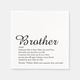 Fun Cool Modern Best Ever Brother Definition Napkin