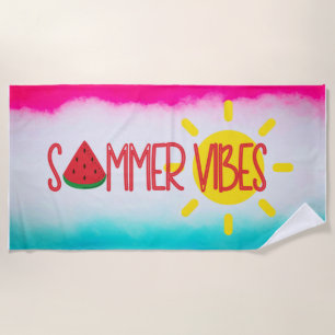 Fun Cool Summer Vibes Summer Beach Towel