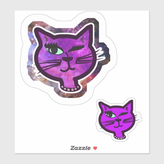 Fun Cosmos Sparkle Winking Cat (Sheet)