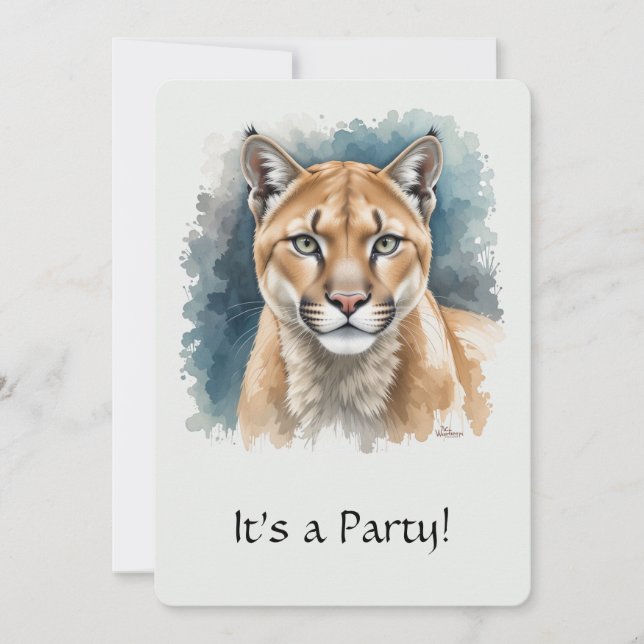 Fun "Cougar" Over the Hill Birthday Invite (Front)