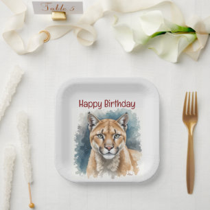 Fun Cougar Over the Hill Birthday Paper Plate