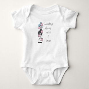 Fun Counting Sheep Until I Sleep Quote Baby Bodysuit