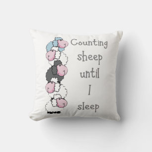 Fun Counting Sheep Until I Sleep Quote        Fun Throw Pillow