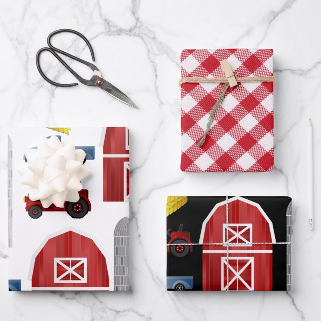 Fun Country Farm Wrapping Paper Sheet (Front)