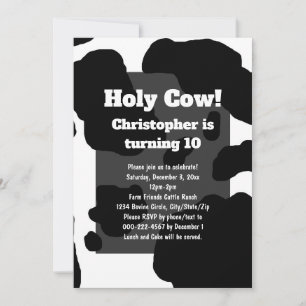 Fun Cow Print Personalized Invitation