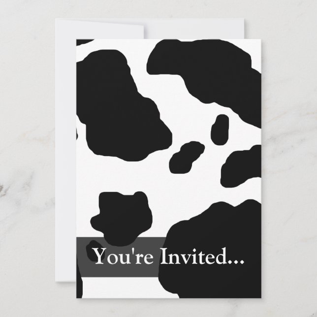 Fun Cow Print Personalized Invitation (Front)