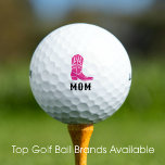 Fun Cowboy Boot Custom Monogrammed Pink Golf Balls<br><div class="desc">Add a little western style to your game with a fun set of golf balls. This stylish template features your monogrammed initials in rustic lettering, and an illustration of a western cowboy boot. Simply add your initial letters, or if you prefer, you can replace the monogram with a short name...</div>