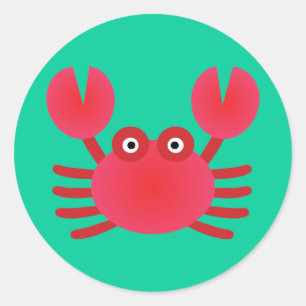 Fun Crab Classic Round Sticker