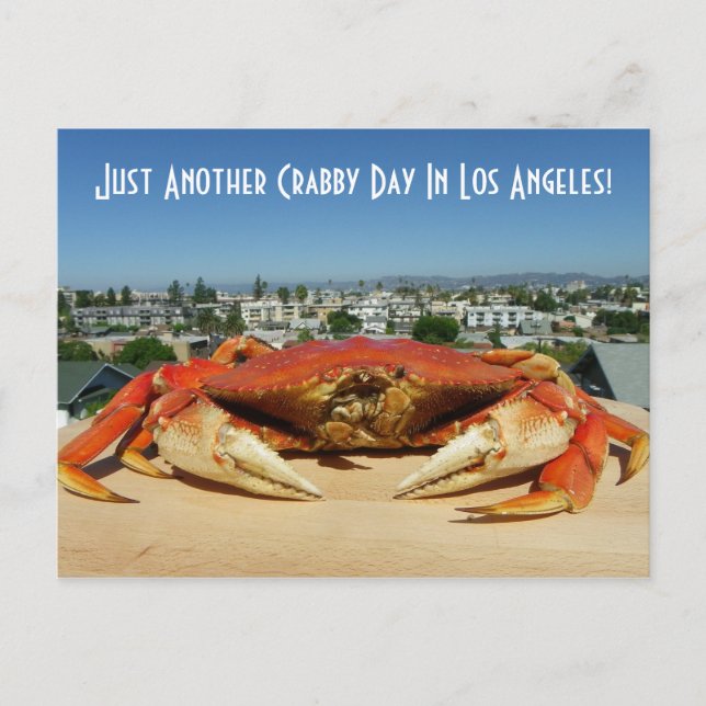Fun Crabby Day In Los Angeles Postcard! Postcard (Front)